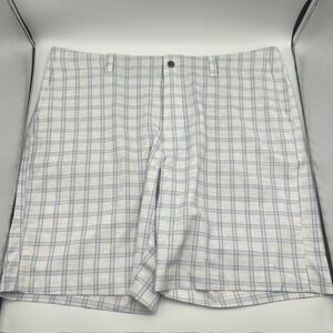 Callaway Men's Blue and White Plaid Flat Front Activewear Golf Shorts Size 38‎